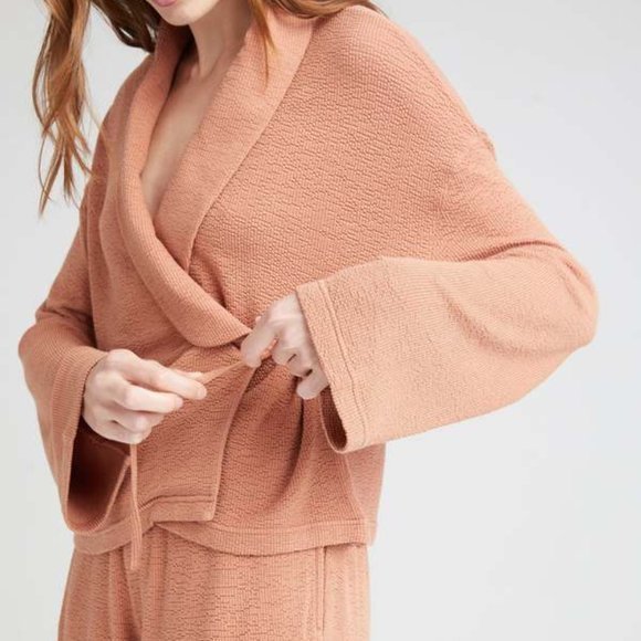 Richer Poorer‎ Bounce Knit Wrap Top Mocha Mousse Size Small - Picture 3 of 11